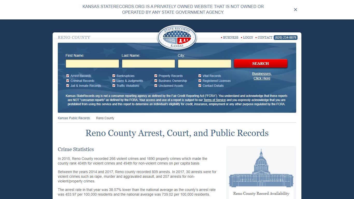 Reno County Arrest, Court, and Public Records